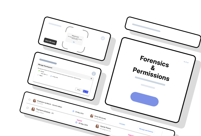 ZaferSign patented forensics and permissions interface