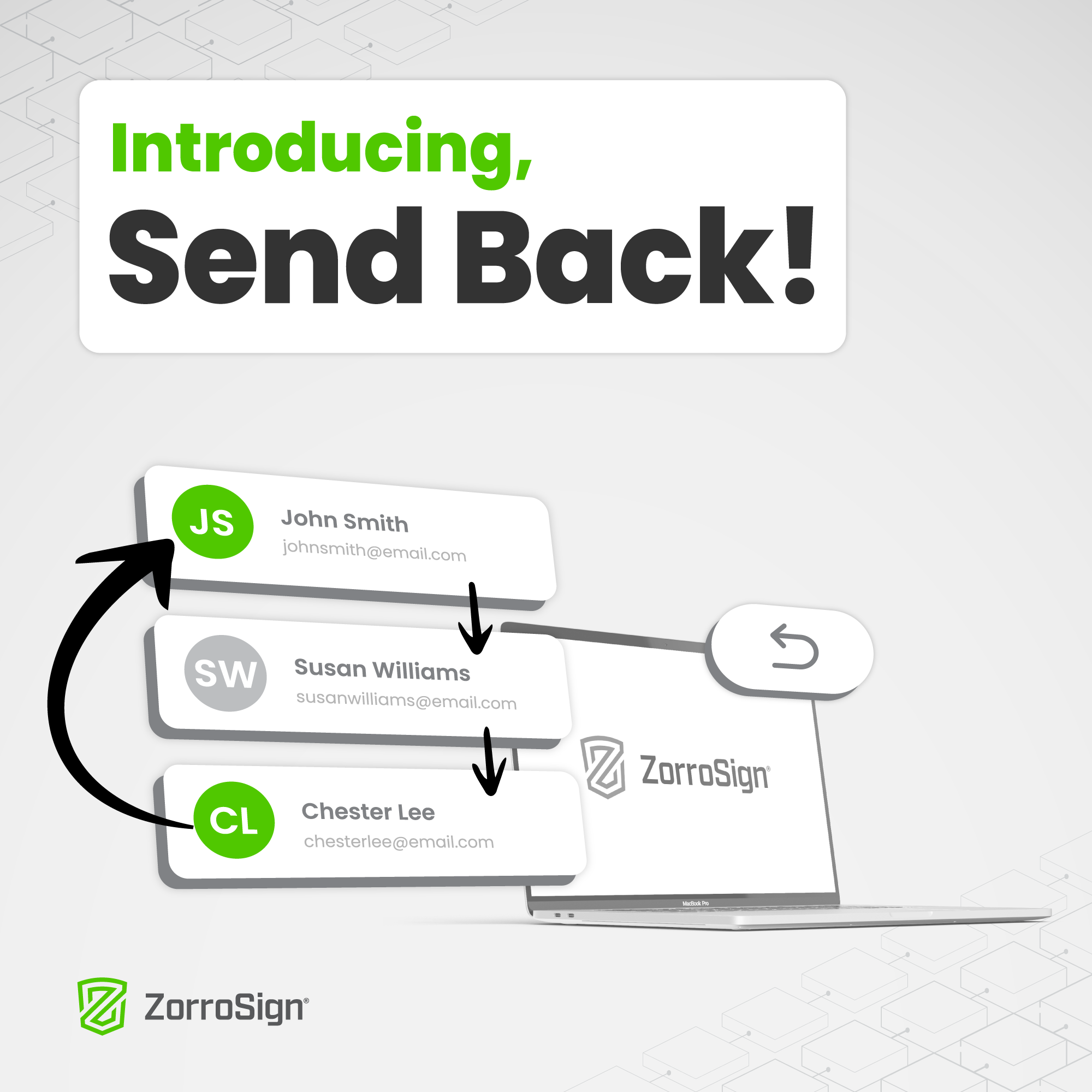 Send Back to Make Changes to the Z-Sign Process